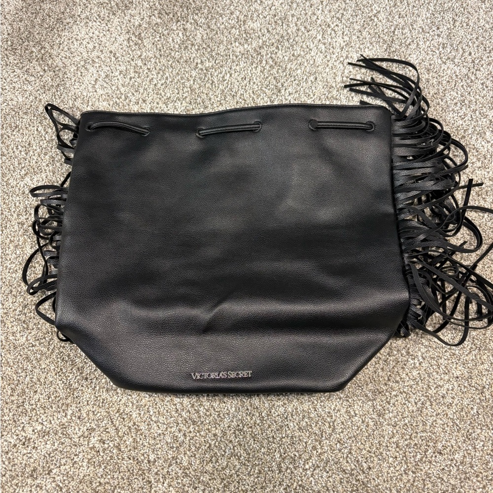 Victoria's Secret Black Backpack with Fringe